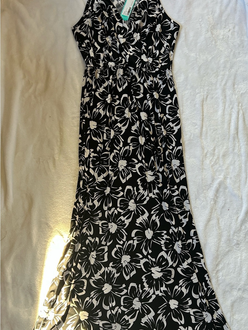Kaileigh Black and White Floral Maxi Dress